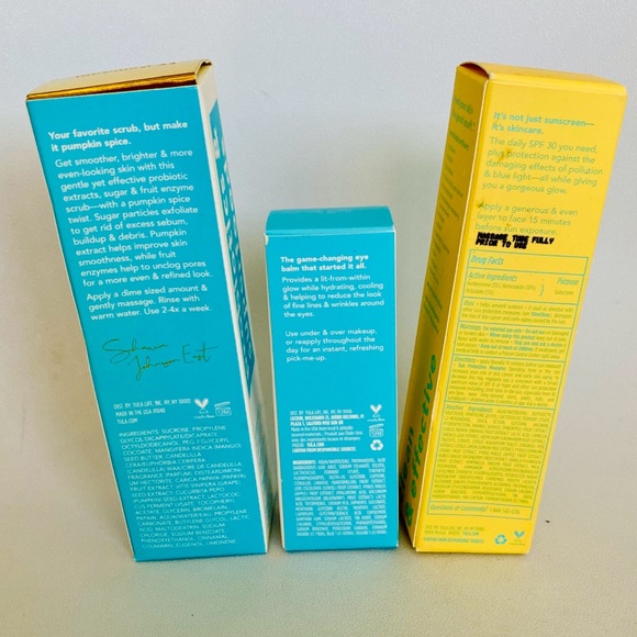 Tula Skincare Pumpkin Sugar Scrub & Cooling Eye Balm & Protect Glow Sunscreen - Picture 2 of 2